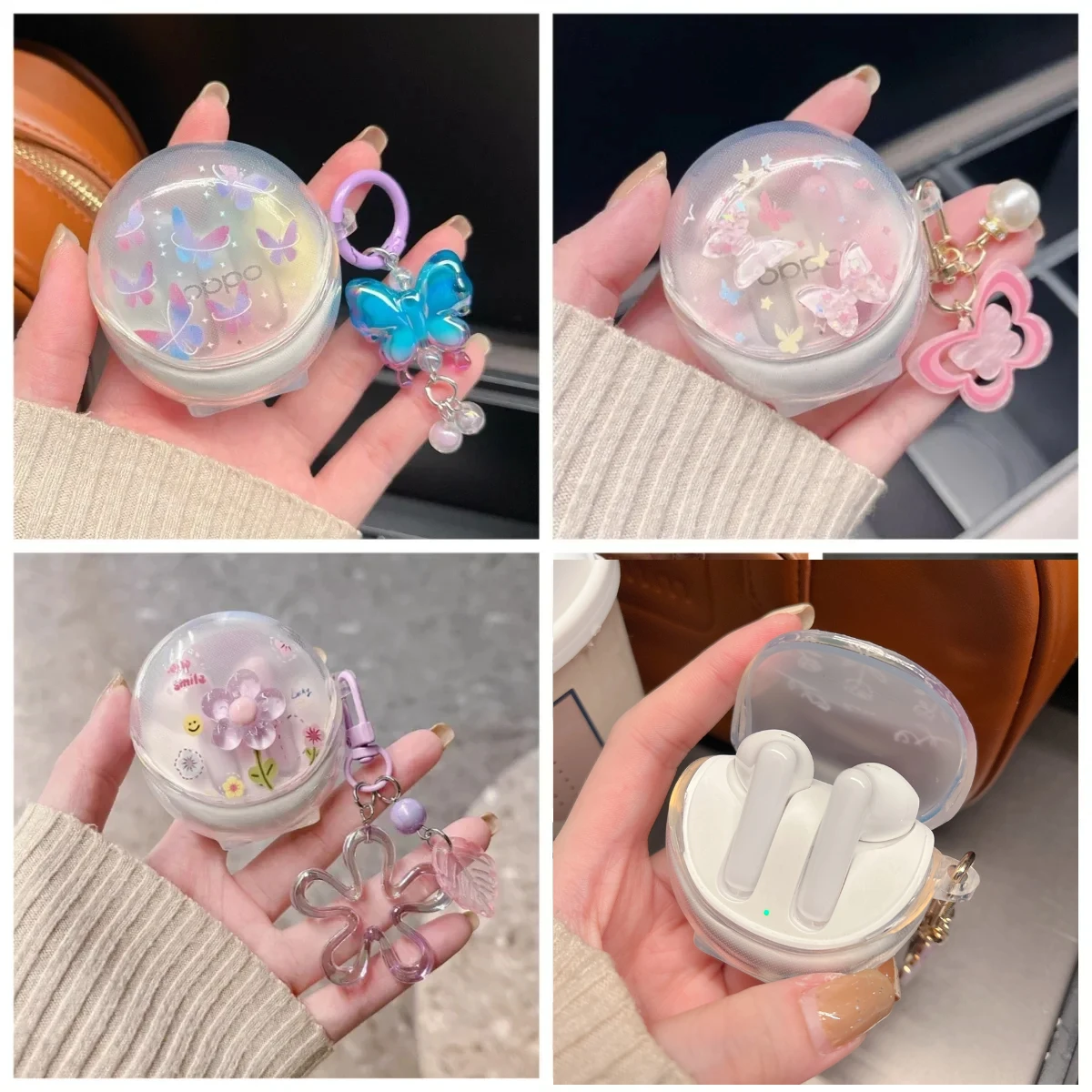 For OPPO Enco AIR 3 / R2 / r3 case Flower colour pattern Silicone Transparent Earphone Cover for OPPO Enco R2 case