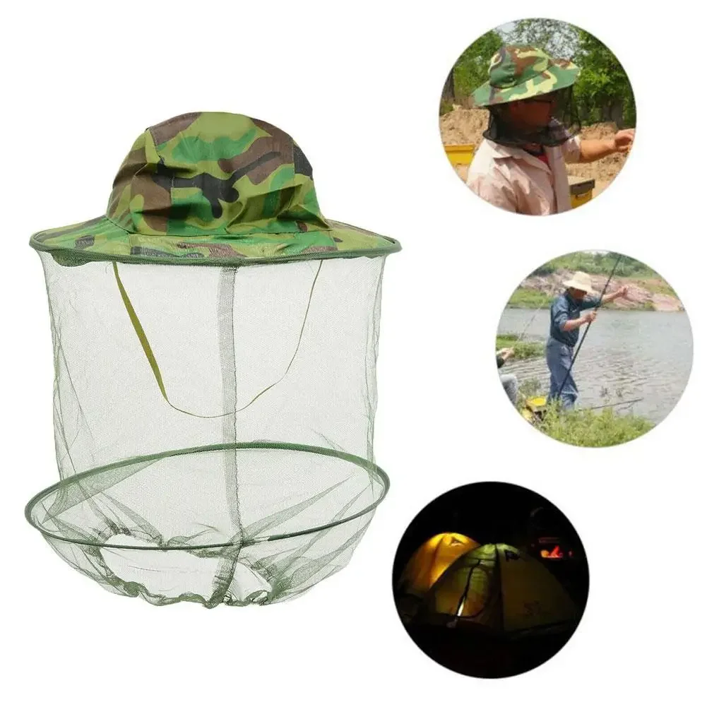 Unisex Fishing Cap Mesh Bee Keeper Hat With Mosquito Net Prevent Anti Sun UV Outdoor Sunshade Neck Walking Head Covers