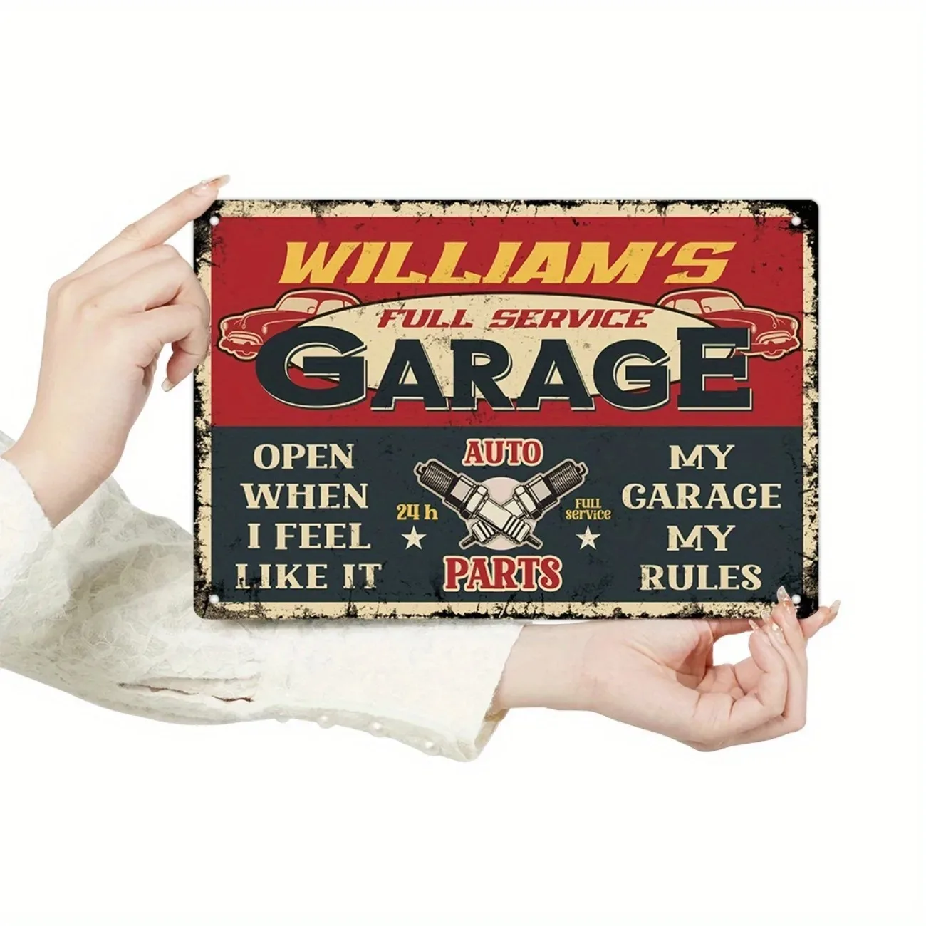 1 Stück anpassbares Metallschild „My Garage My Rules“. |   Personalisierter Text, industrielles Bauernhaus-Dekor |   Wandkunst für Garage/Bar/Männerhöhle