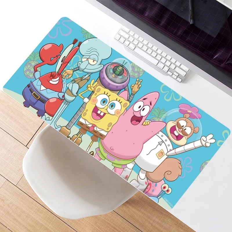 

Kawaii Cute SpongeBob SquarePants Anime Extra Large Mouse Pad Learning Cartoon Table Pad Keyboard Pad