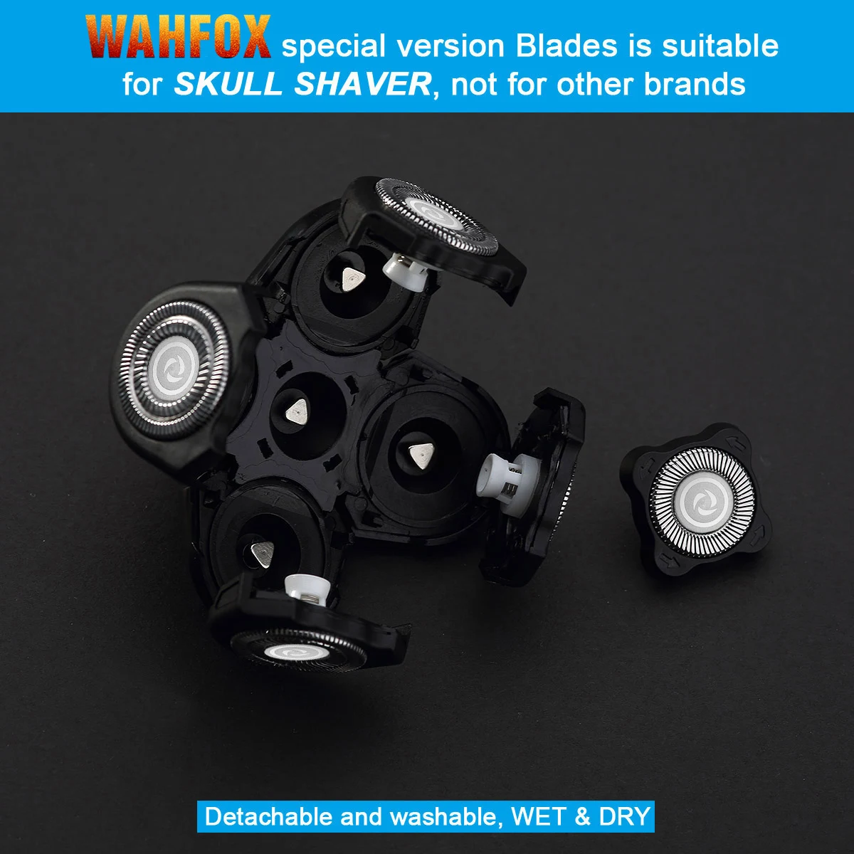 WAHFOX cabezales de repuesto para afeitadora de Calavera, cabezal de PITBULL