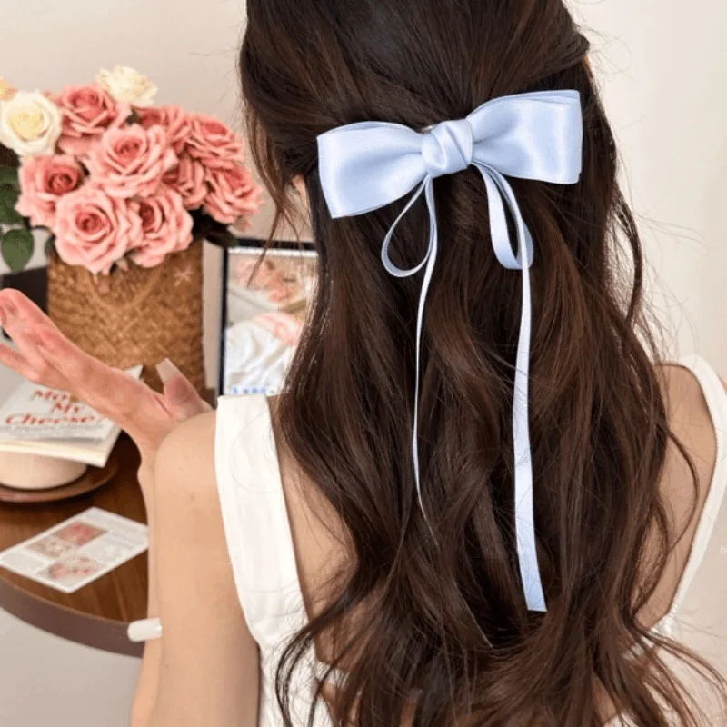 

Heiress Hair Clip: Duckbill Bow & Ribbon for Low Bun | French Elegance Non-Slip Grip Hair Accessories​
