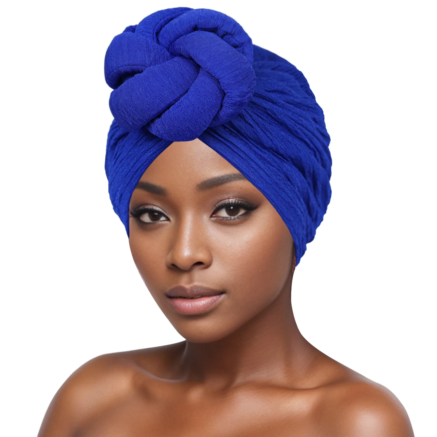 Women\'s Fashion Turbans New Bubble Cloth Large Plate Flower Elastic Leisure Comfortable and Breathable Daily Hat Headband Hat