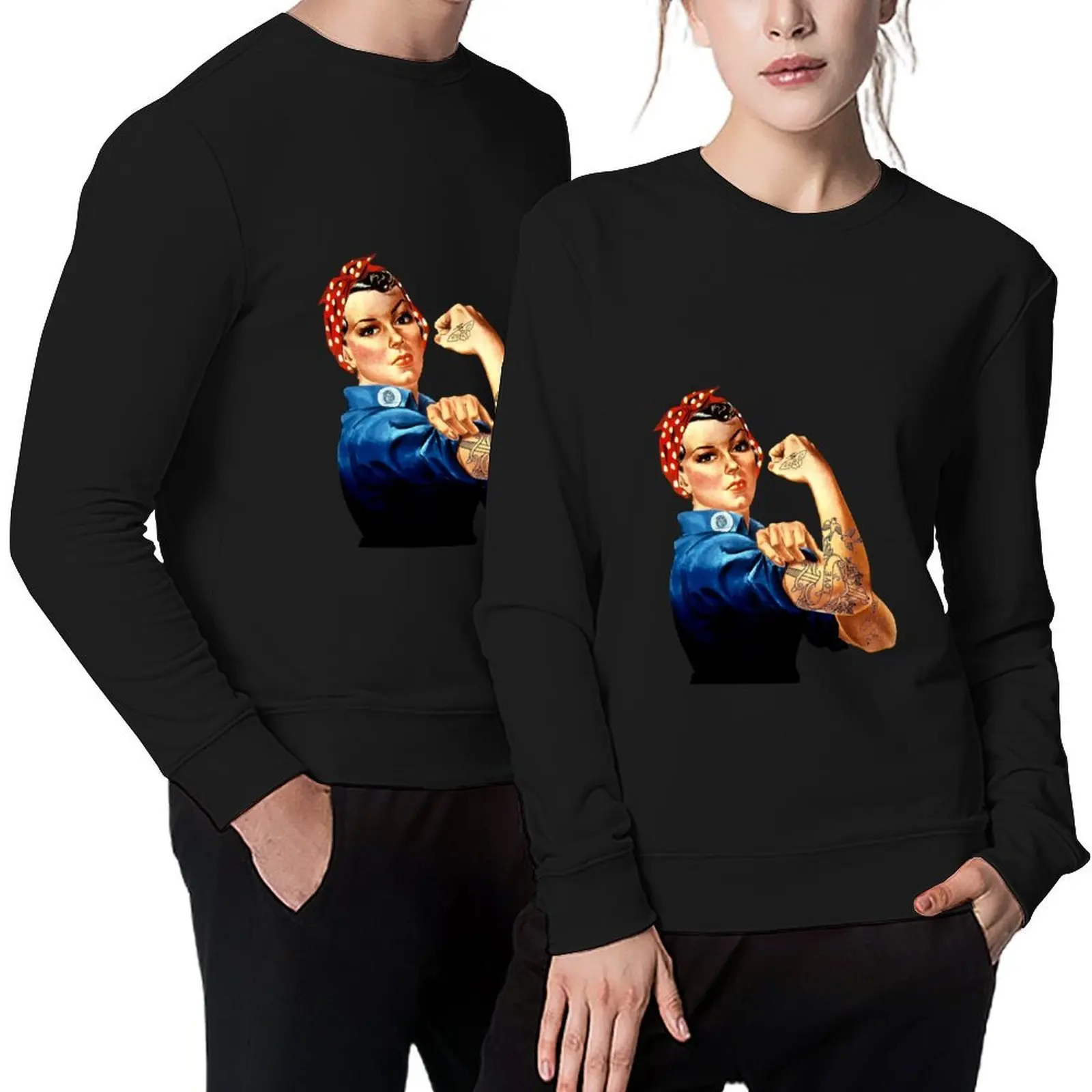

Tattooed Rosie The Riveter - We Can Do It! Pullover anime clothes men wear men's autumn clothes sweatshirt for men