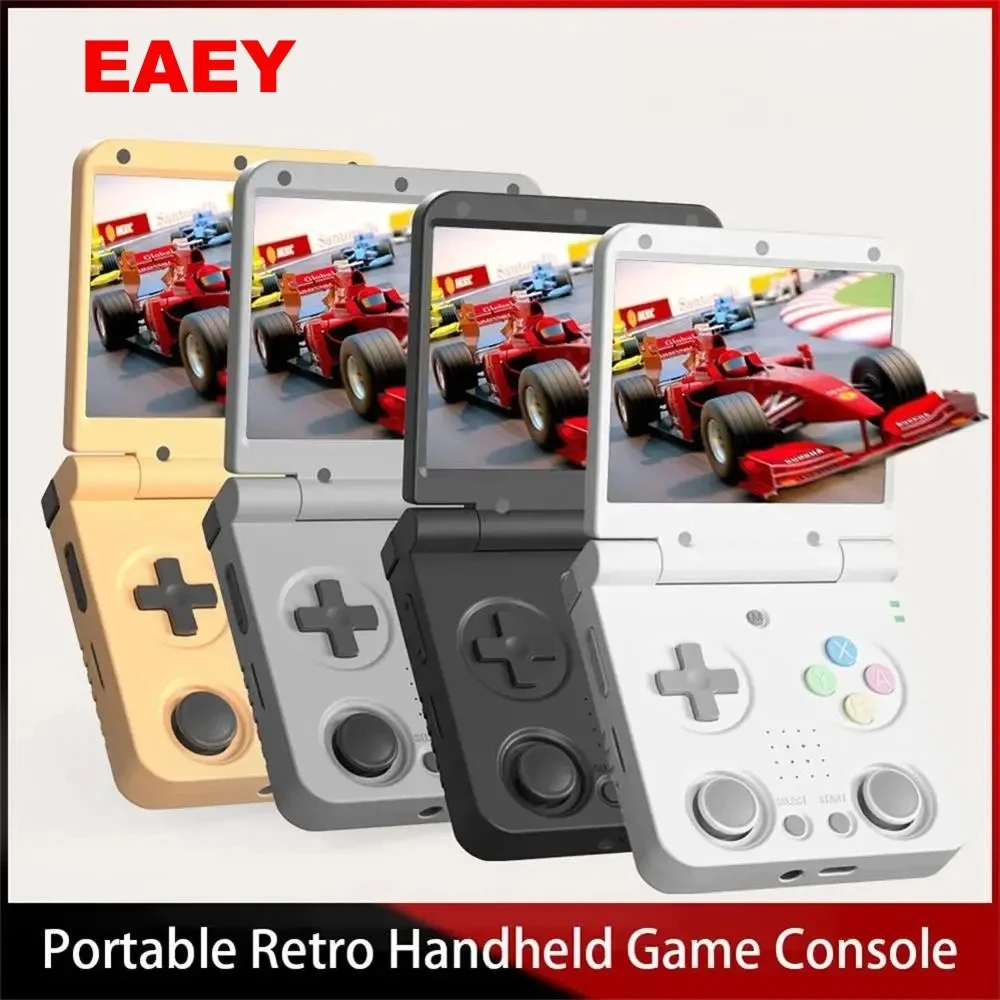 

EAEY Retro Handheld Game Console With Metal Hinge 3.5''IPS Screen Compact Portable Game Machine Dual analog sticks Gift