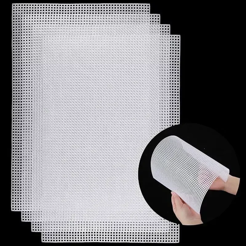 2/4pcs Plastic Canvas Embroidery Sheets White Bag Mesh Sheets for DIY Sewing Embroidered Woven Crafts