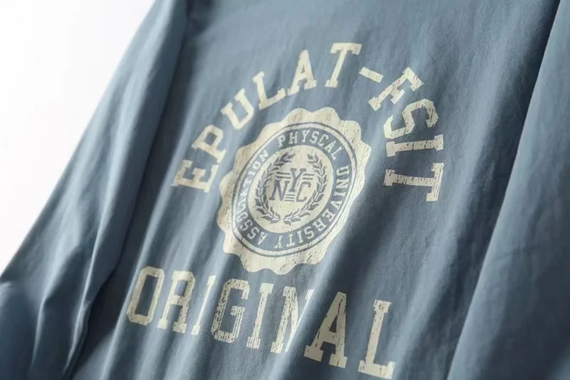 Upaded Version Brued Cotton Long Sve T-irt Men's Faion round Ne Retro Print Basic Versatile Urban Sle Autumn Wear