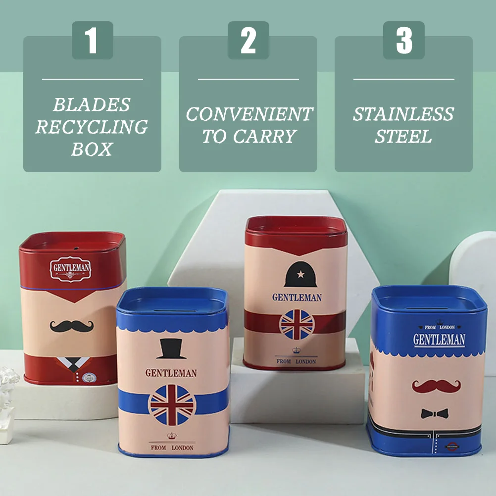 2 قطعة شفرات صندوق إعادة التدوير شفرة النفايات التخلص من الحاويات الحلاقة الفولاذ المقاوم للصدأ يمكن لحلاقة الحاجب #6