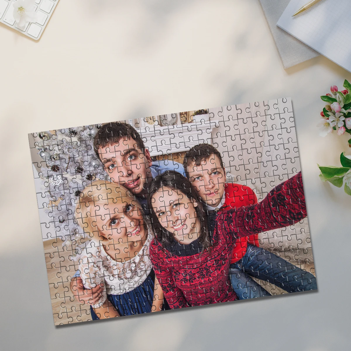 35/300/500/1000pcs Personalized Custom Photo Puzzle Family Photo Christmas, Valentine's Day Anniversary Gift