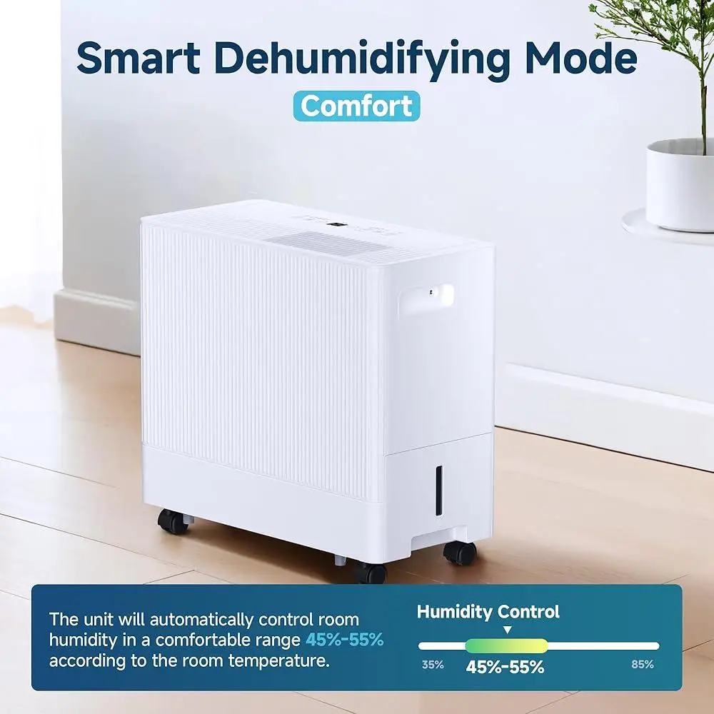 배수 호스가 있는 35파인트 제습기 가정 및 지하실 3000평방피트 자동 타이머 다기능 지능형 건조 모드