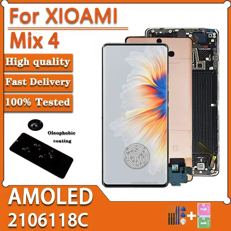 6.67'AMOLED For Xiaomi Mix 4 2106118C LCD Display Touch Panel
