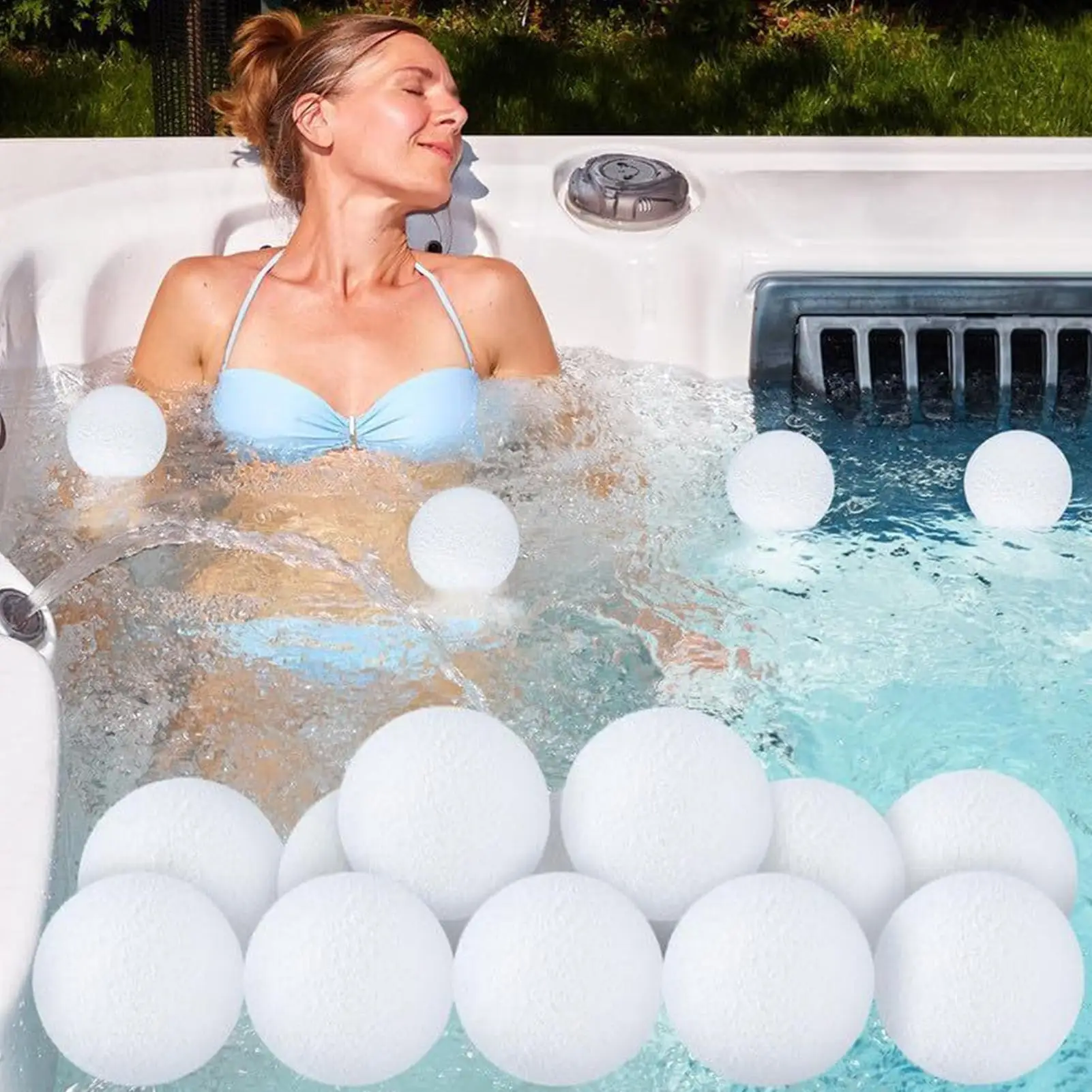 Scum Sponge for Hot Tub 4 Pieces Reusable Oil Absorbing Ball 7.5cm Hot Tub Oil Scum Absorber for Clean Clear Water Swimming Pool