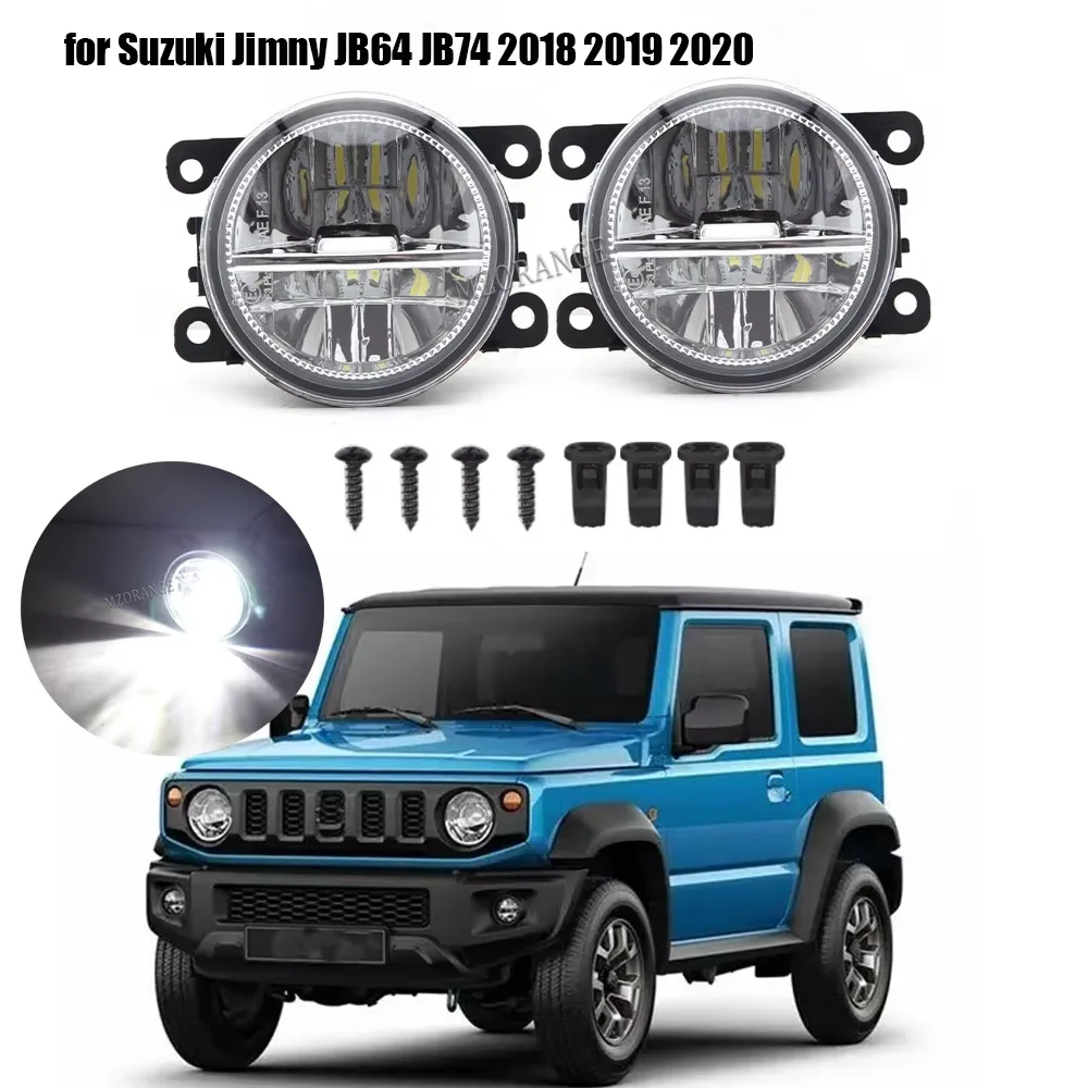 

Противотуманные фары для Suzuki Jimny JB64 JB74 2018-2020 светодиодные противотуманные фары, аксессуары для сигнальных ламп дальнего света, передний бампер, противотуманные фары