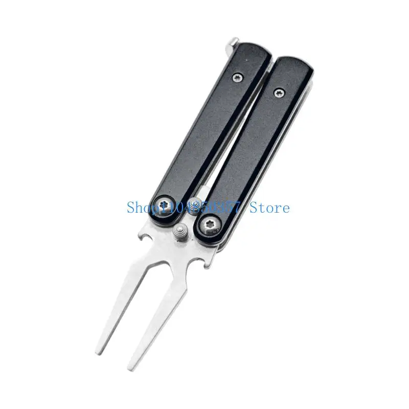 

652F Foldable Golf Putting Green Fork Grooves Cleaner Golf Balls Fork Golf Accessor
