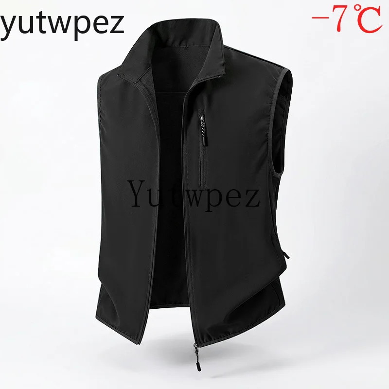 Lightweight Men Outdoor Fishing Hiking Multi Pocket Breathable Utility Sleeveless Jacket Summer Casual Workwear Climbing Vest