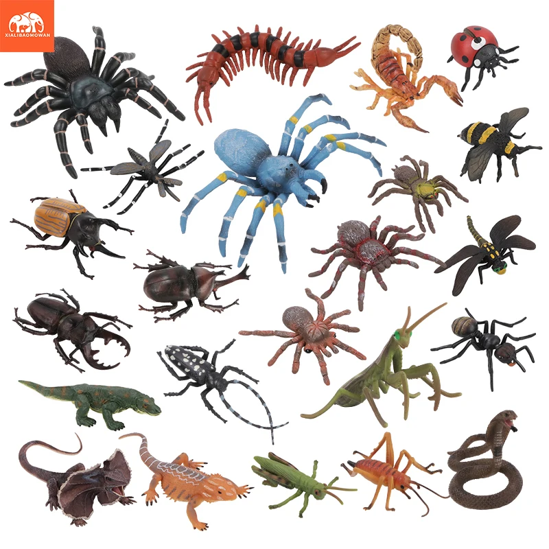 Educational Simulation Insect & Wild Animal Action Figures Set - Spider Butterfly Snail - Cognition Learning Toy for Kids Gift