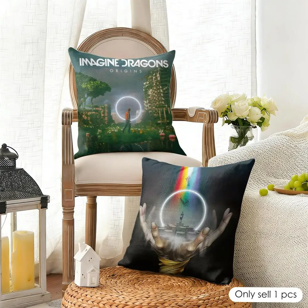 Band I-Imagine Dragons Loom Cushion Cover Organic Linen Square Pillow Case Durable Non-Allergenic And Kind To Skin