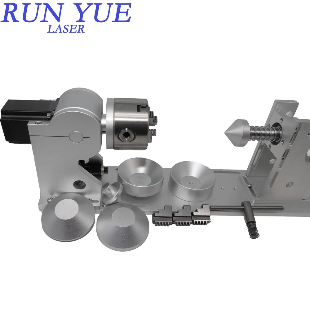 

Run Yue Tailstock Rotary Model – 3-Jaw Worktable Set for CNC Laser Marking & Engraving | Direct from China Factory