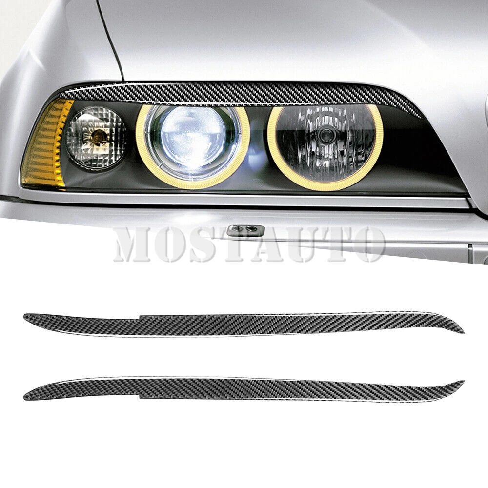 

Series E39 Soft Carbon Fiber Headlight Eye Lid Eyebrow Trim Cover For BMW 5 1997-2003 2pcs