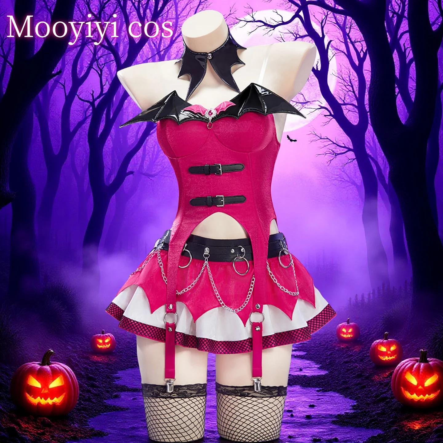 

Draculaura Cosplay Costume Emily Halloween Christmas Comic Exhibition Monster Cos High Women Skirt S-XL Cute swimsuit Newly