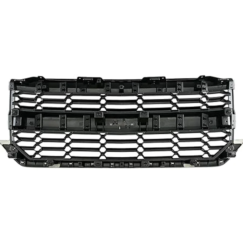 Front Bumper Upper Grille Grill Compatible with Chevrolet Silverado 1500 2016-2018,84602489 (Black)