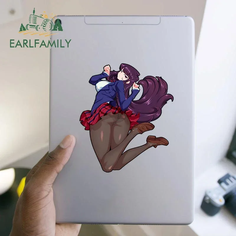 EARLFAMILY 13cm x 11.3cm for Komi Cat Girl  Car Stickers Waterproof Simple Decals Scratch-Proof Windshield Caravan Car Goods