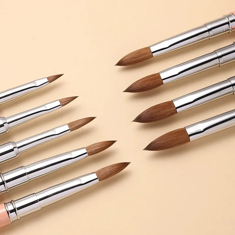 1 قطعة مقبض أصفر كولينسكي الشعر مسمار فرشاة فنية جل الأشعة فوق البنفسجية من الإكليريك نحت فرشاة قلم مسحوق سائل لتقوم بها بنفسك أدوات الرسم على الأظافر #1