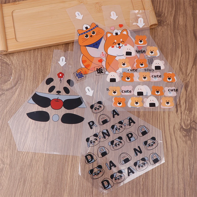 50 Pcs Triangular Onigiri Bags Cute Cartoon Panda Japanese Rice Ball Packaging Bag，Disposable Seaweed Sushi Wrappers