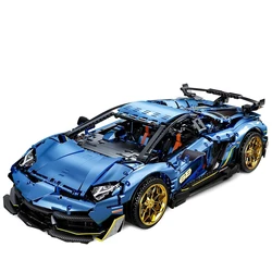 Technical MOC 10520 Blue Lambor SVJ Super Racing Speed Sports Car Supercar Model 3811PCS Building Blocks Brick Toys Car Gift