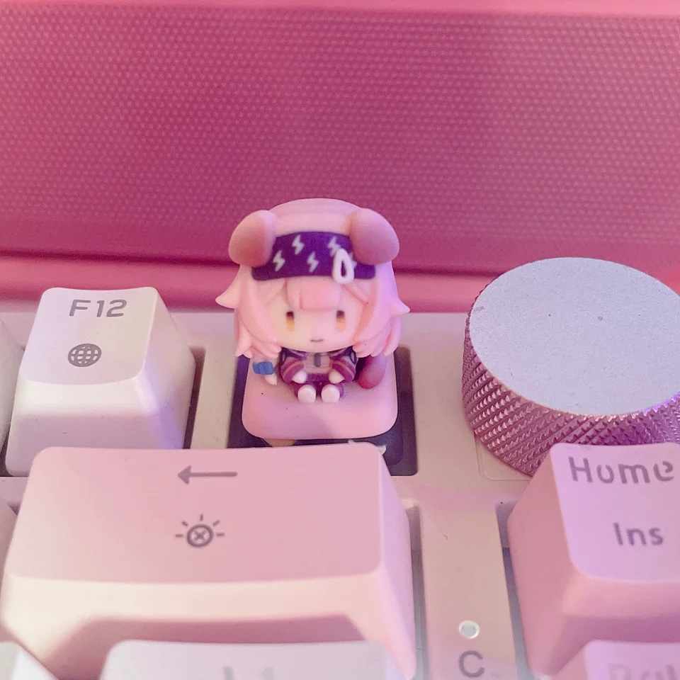 Arknights Amiya Eyjafjalla Dusk Goldenglow Anime versión Q Keycap teclado clave Cospaly decorar Halloween dibujos animados coleccionar regalo