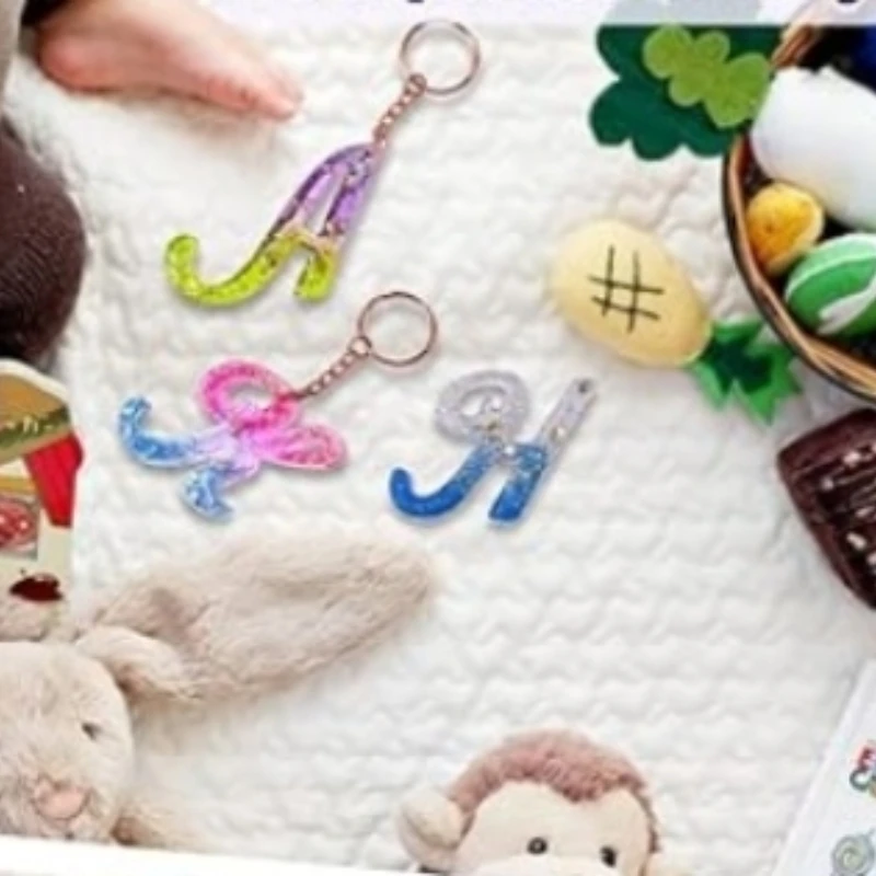 DIY Crystal Epoxy Resin Mold 26 English Capital Special-shaped Letters Earrings Keychain Silicone Mold