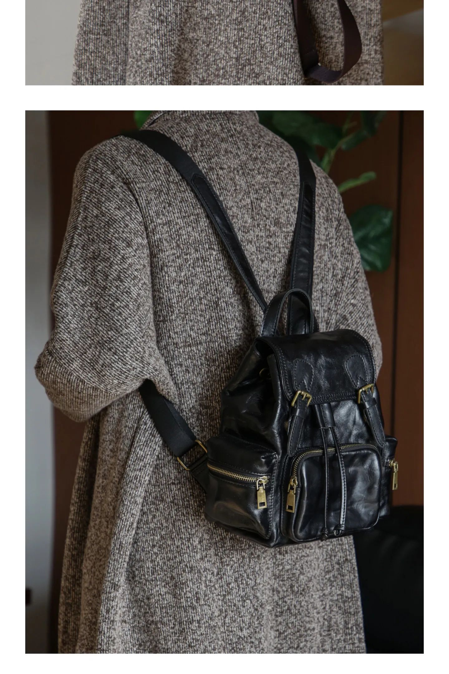 PNDME Mode Vintage Luxus handgefertigter Damenrucksack aus erstklassigem Rindsleder für Outdoor-Reisen und Partys, echter Leder-Rucksack für Frauen. – Detail 11