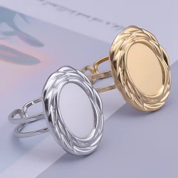Simple Mirror Shape Liquid Geometric DIY Yourself Stainless Steel Open Adjustable Rings For Women Men Accessories Jewelry Gift