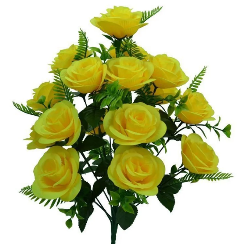 مقلد روز تشكيلة زهور وهمية جديدة 18 رئيس حديقة روز زهرة الحرير باقة واحدة الجنية الخوخ الورد