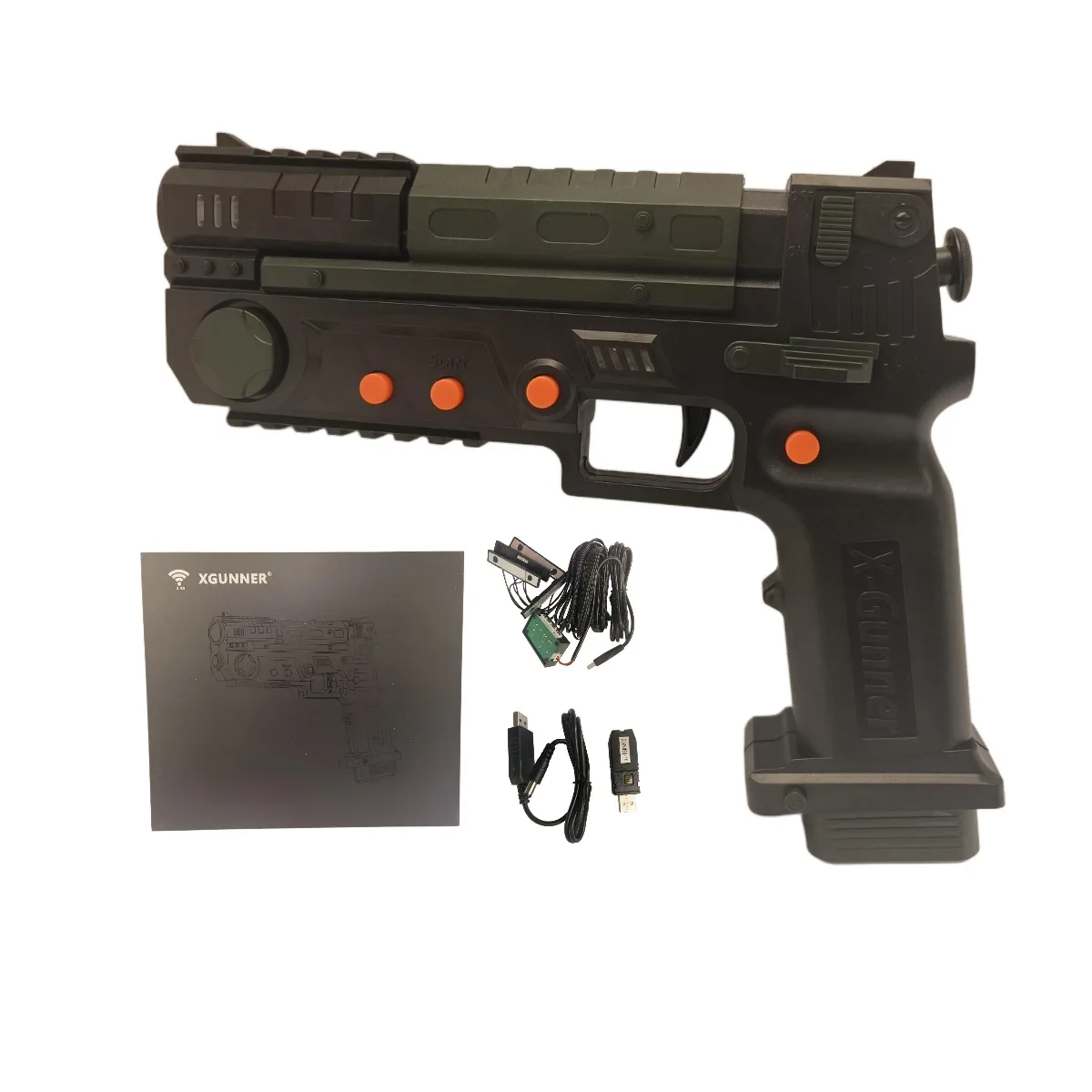 XGUNNER Light Gun game controller Wireless Gaming Pistol Recoil and Vibration，for PC Arcade Simulator Independently Developed
