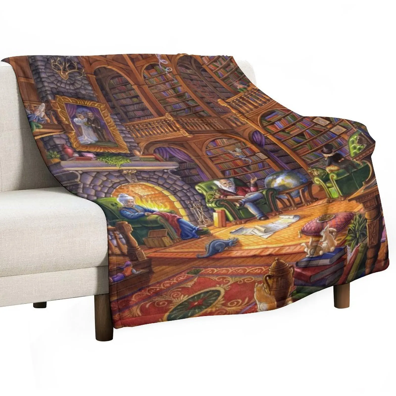 Fireside Fairytales Throw Blanket Summer Beddings Tourist Multi-Purpose Single Flannel Fabric Cute Blankets