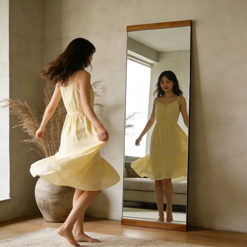 Girls Standing Decorative Mirrors Living Room Items Aesthetic Full Body Nordic Square Mirror Funky Spiegel Wand Home Products