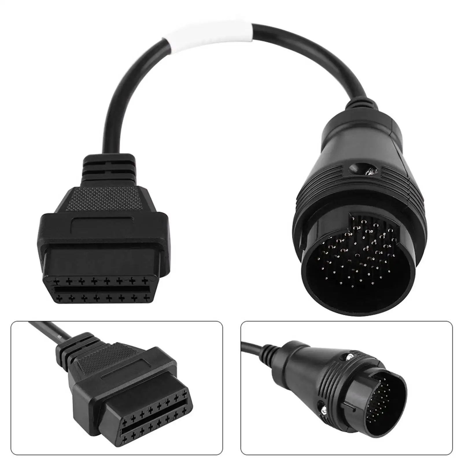

Кабель-адаптер OBD2 с 38-контактного на 16-контактный разъем для диагностики грузовиков Iveco, 30 см, черный, АБС-пластик