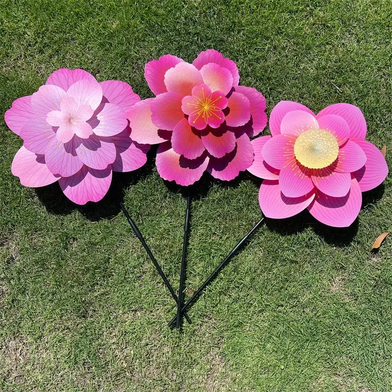 

Cherry Blossom Shaped Double Layer Windmill Stake; 1Pcs Rotating Lawn Embellishment and Photo Prop,