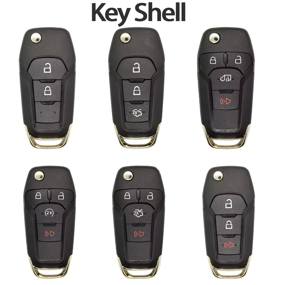 YOSE KEY Car Key Case Shell Fit For Ford F150 F250 F350 Explorer Ranger KA Fiesta Mondeo Focus Everest Edge Kuga Escort HU101
