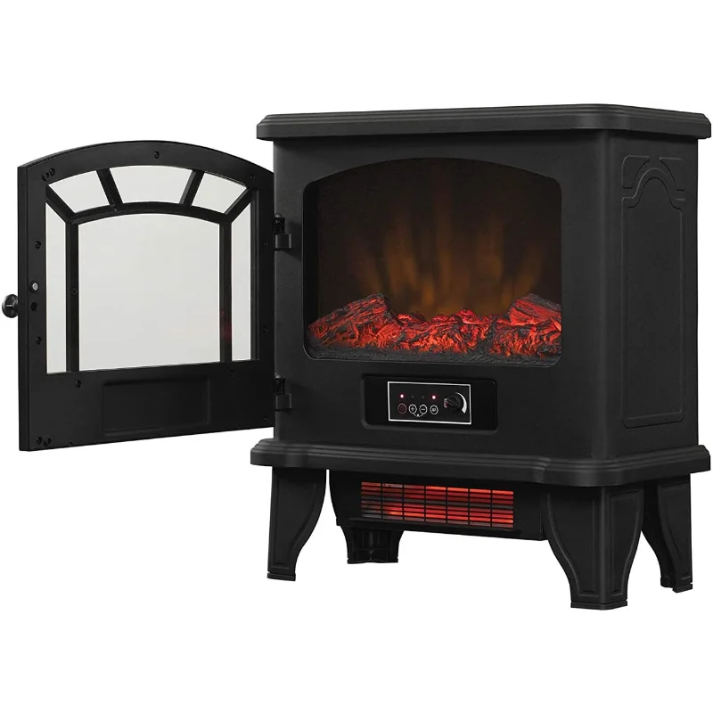 Duraflame DFI-550-22 Estufa de chimenea de cuarzo infrarroja independiente con control remoto 1500W, negro