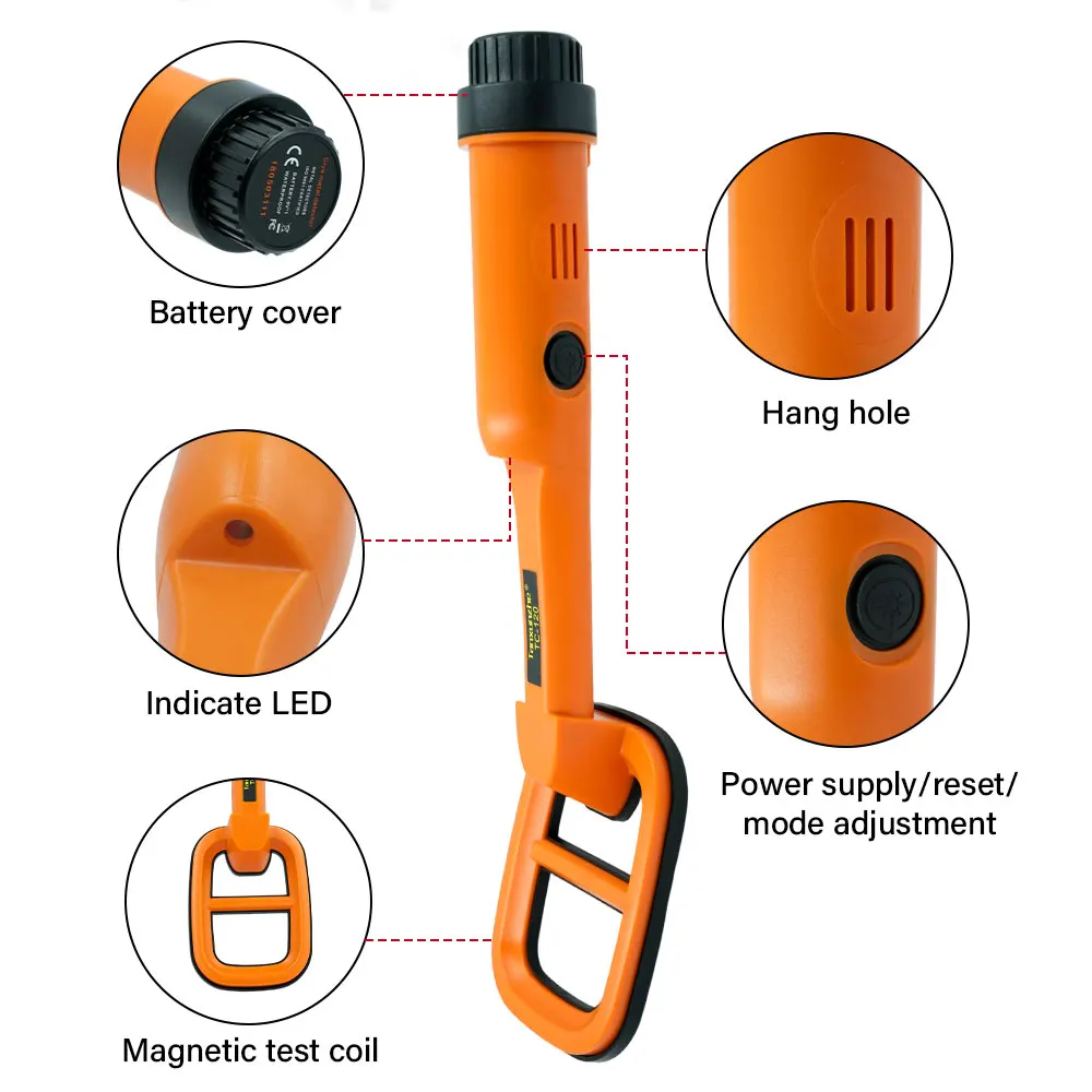 Detektor Logam TC-120 Tahan Air Pulse Pinpointer Induksi Menyelam Pencari Harta Karun Bawah Air Detektor Logam Genggam