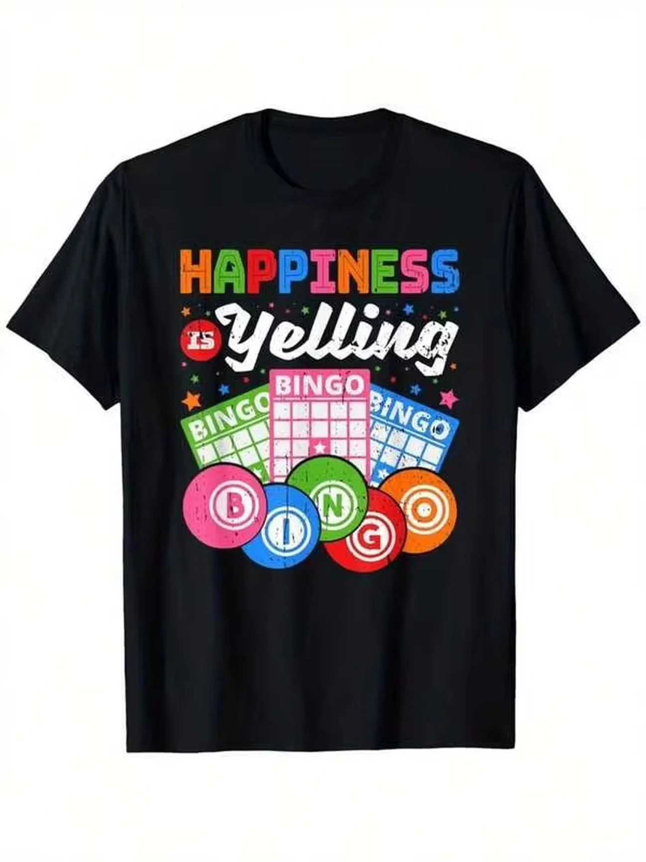 T-shirt à motif Bingo pour hommes et femmes, en coton, décontracté, col rond, manches courtes, élastique, doux, taille S-XXXL, adapté aux amateurs de Bingo, imprimé amusant, design tendance, décontracté, tissu brillant, magasin communautaire local, en stock, livraison rapide, coton doux, confortable, agréable à porter.