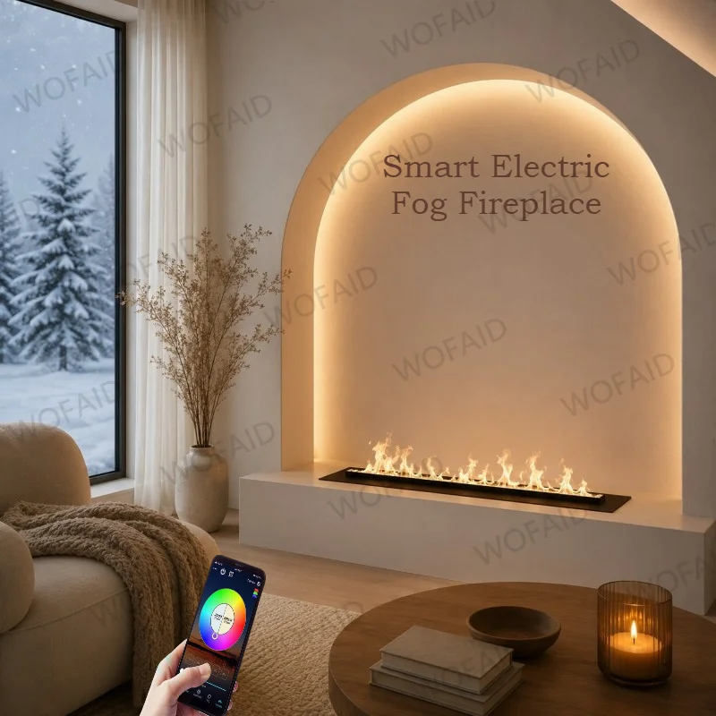 3D Water Vapor Electric Fireplace Smart WiFi Control led fireplace flame simulation imitation fireplace flame firepit for Villa