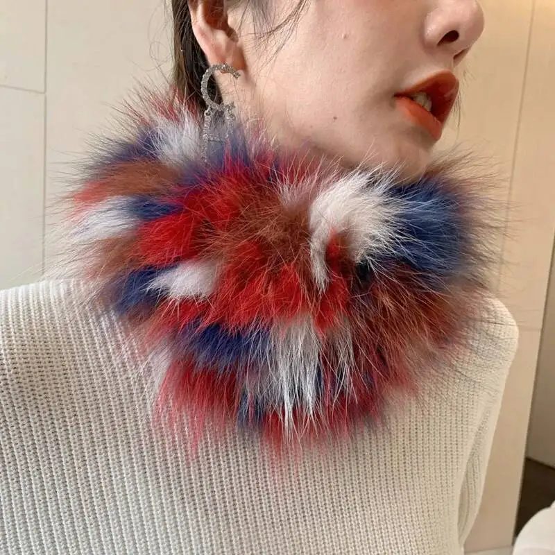 

Women's Fur Scarf Winter Neck Warmer Fox Fur Weaving Scarf Fashion Hair Headband For Girls Neck Warmer Scarves Fur Headbands