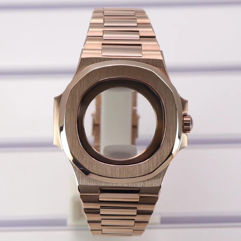 40mm Uhrengehäuse Armband Saphir Wasserdicht für Modifizierte Nautilus NH35 NH36 NH38 4R Uhrwerke 29,8mm Zifferblatt und Zeiger Teile Gehäuse-Set – Detail 11