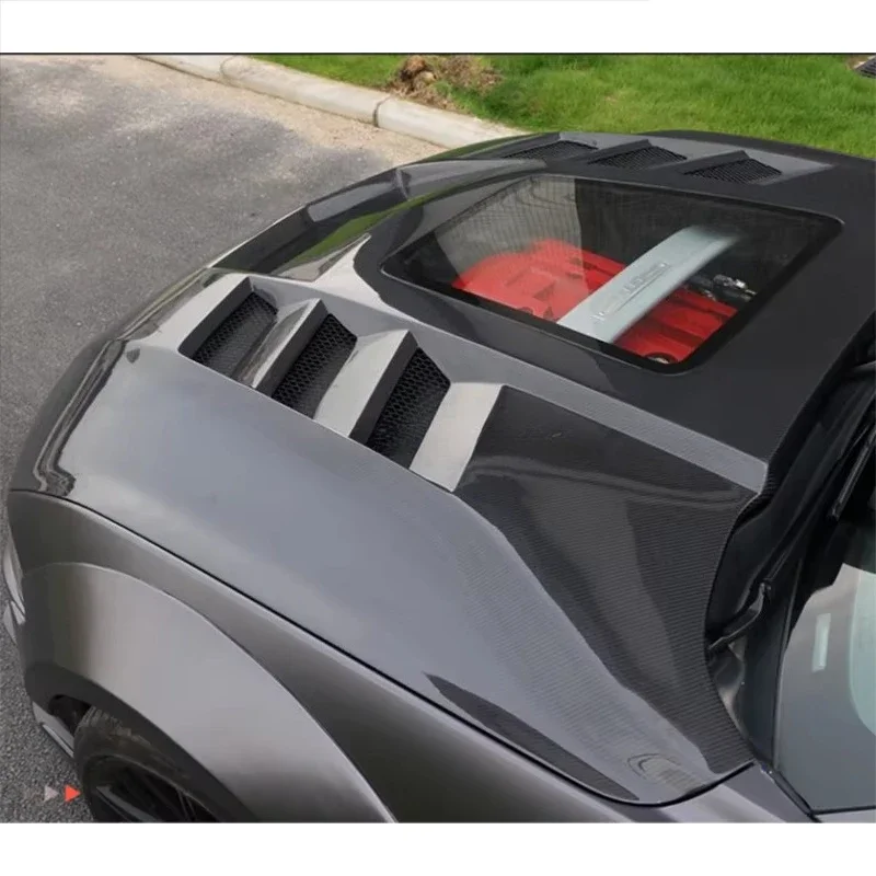 High Quality Carbon Fiber Front Hood for 14-23 for Mustang Lightweight High-Grade Transparent Glass Style New Car Bumper