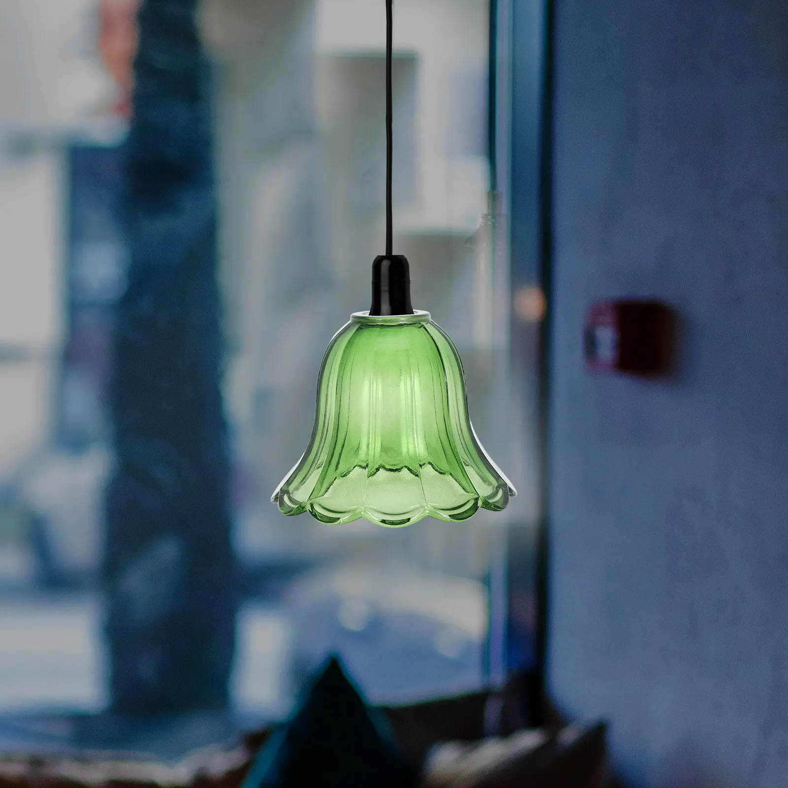 

Зеленый стеклянный плафон 140x100 см в форме цветочных лепестков, замена для подвесных, потолочных и настольных светильников, декор в современном, винтажном и деревенском стиле