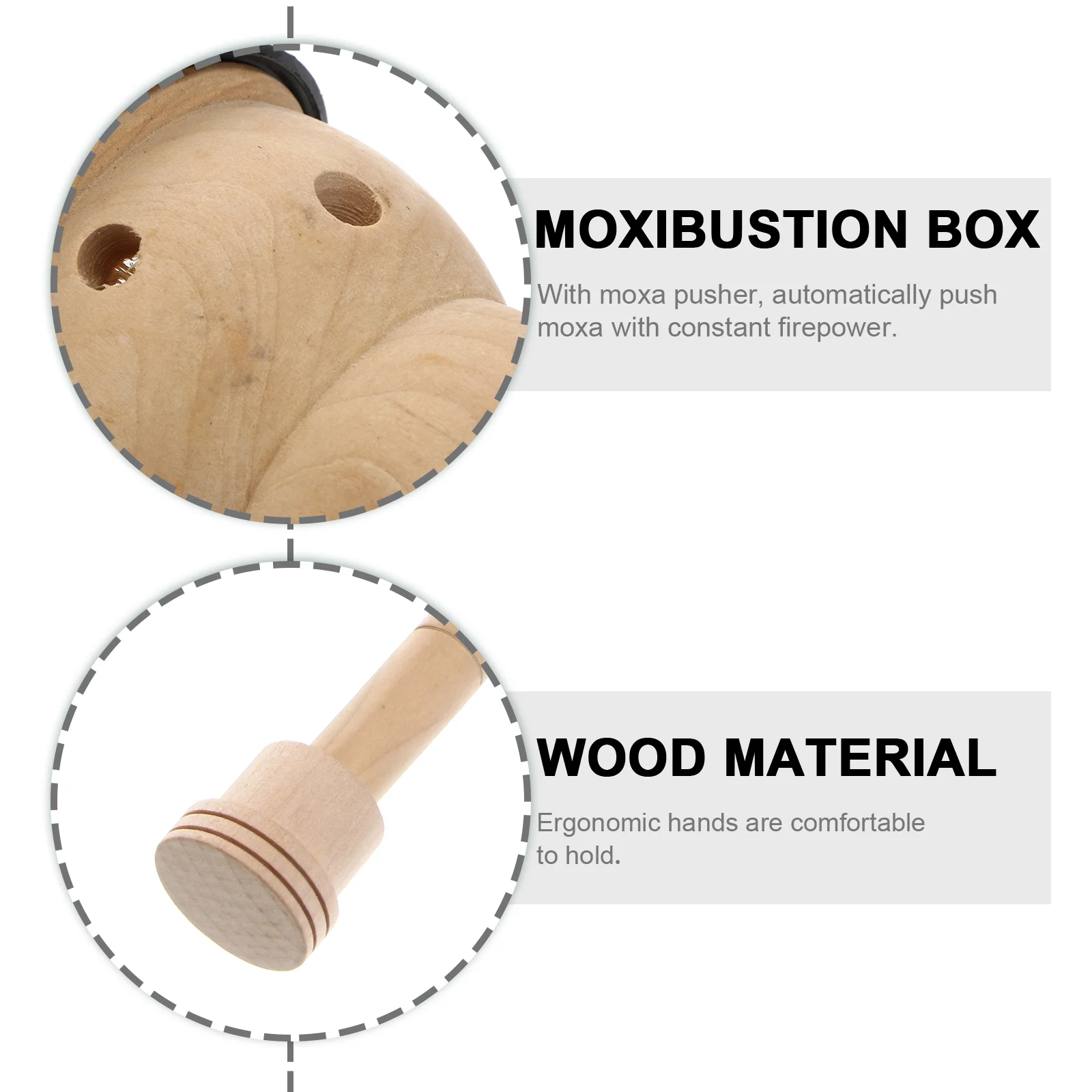 Moxa Stick Burner Holder, Mini Wooden Moxa Box Portable Healing Box For Moxa Moxibustion One Hole Moxa Stick