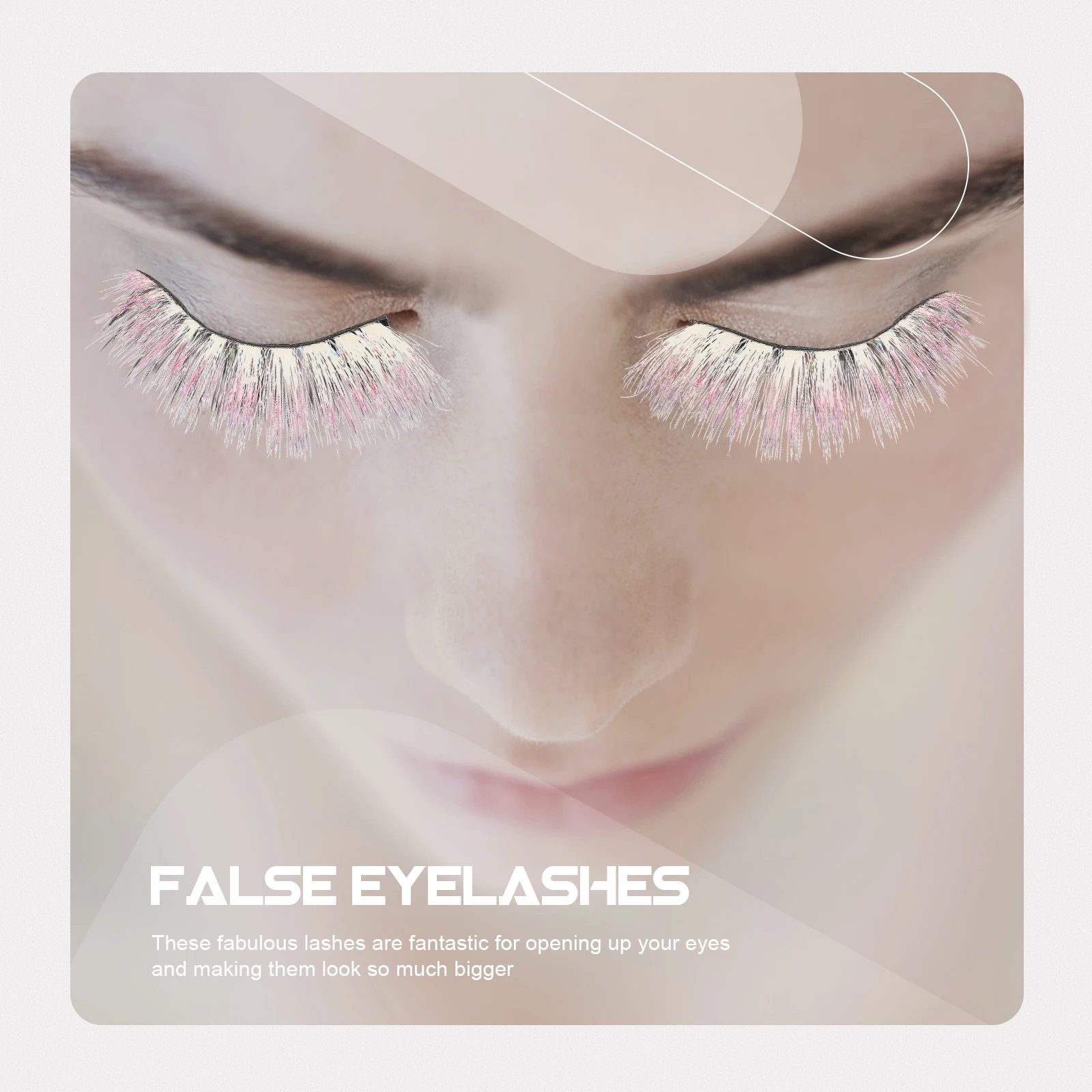 

5 Pairs Colored False Eyelashes Faux Cosplay Fake Coloured Colorful Multicolored Gradient